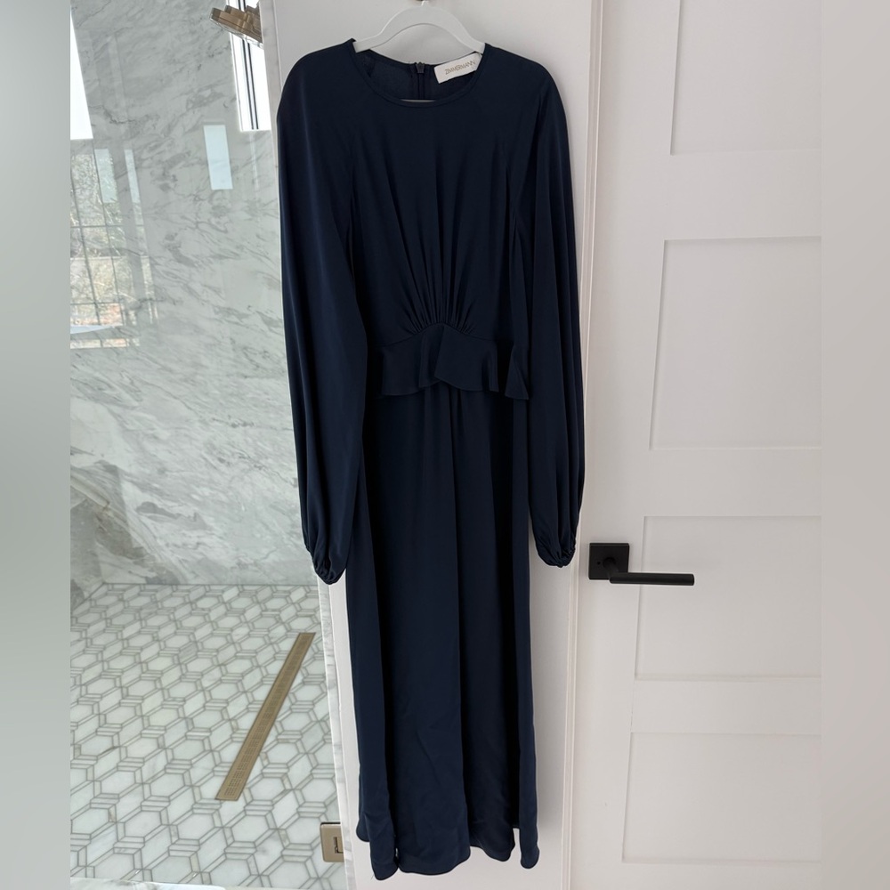 Zimmermann Navy Blue Long Sleeve Dress